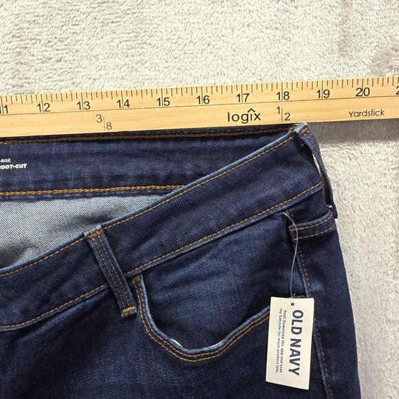 Old Navy Women's Mid-Rise Kicker Boot-Cut Blue Jeans Size 18 Dark Wash NWT - Picture 8 of 11
